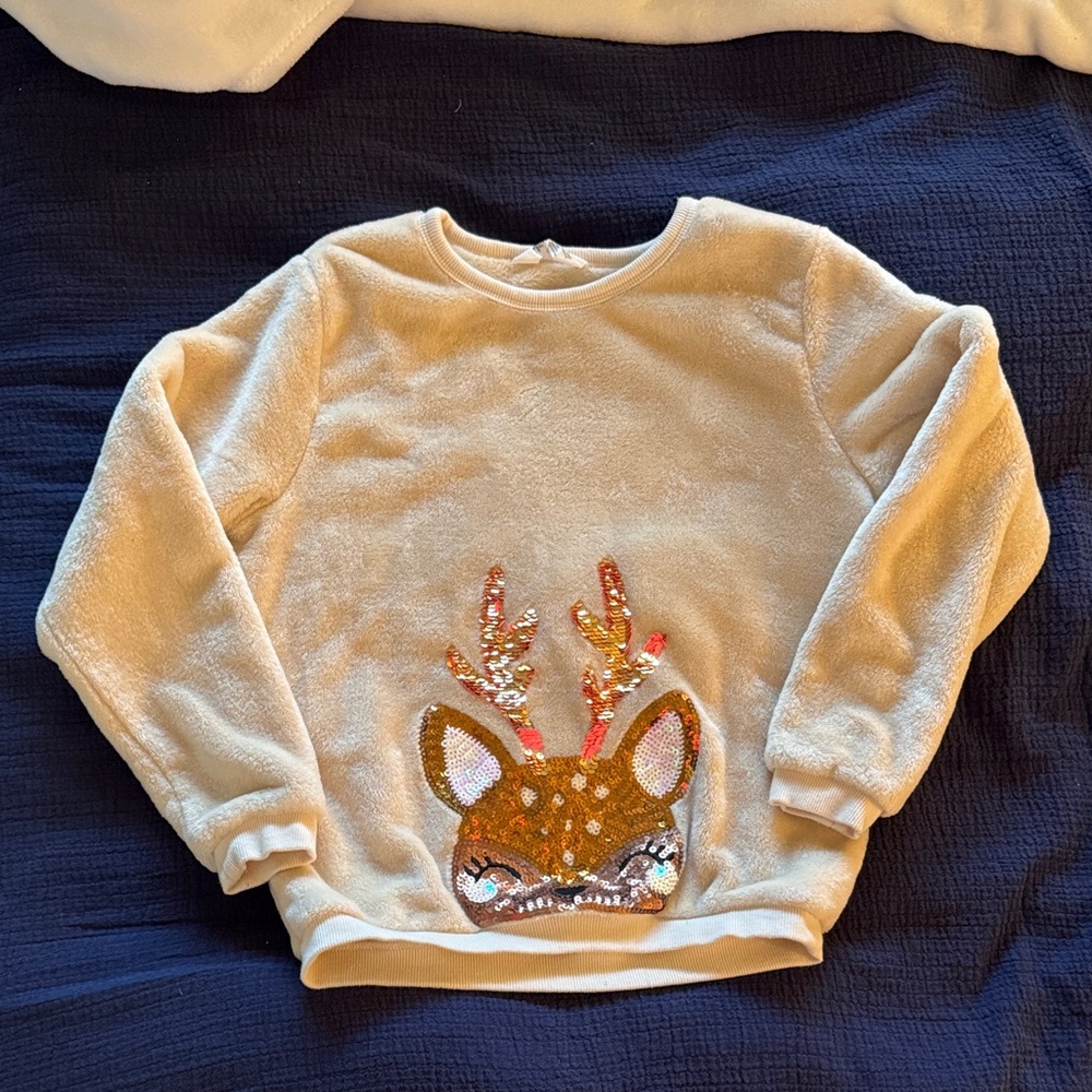H&M Kids Sweatshirt with Sequin Deer